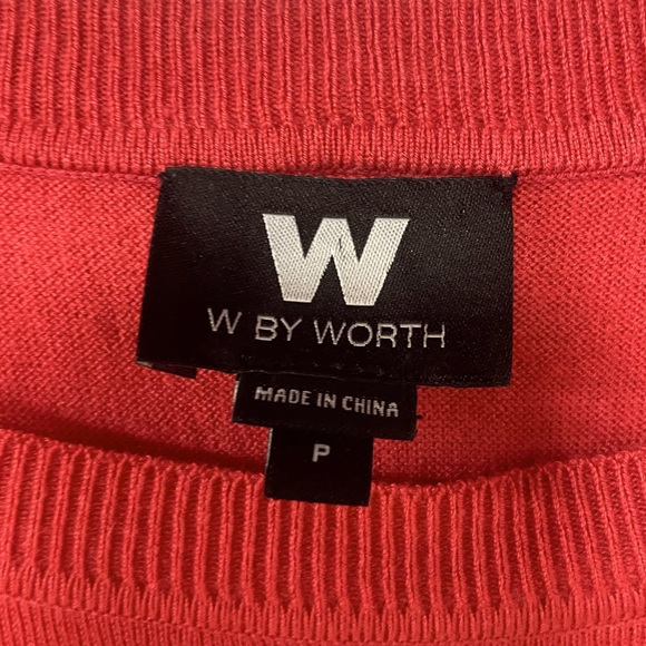 W By Worth Peach Pink 3/4 Sleeve Cashmere Blend Hi Low Zipper Back Sweater Sz P - Picture 3 of 6